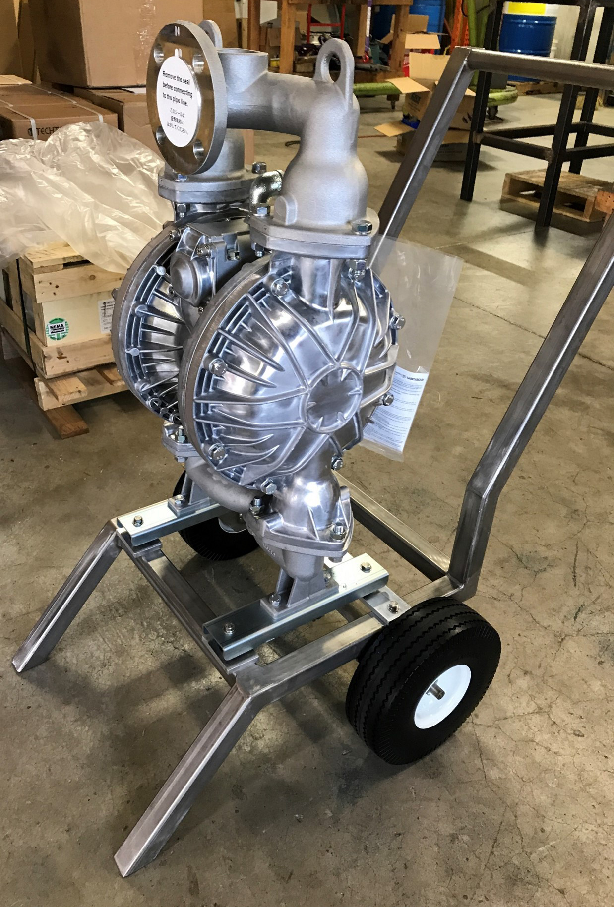 BPH Pump & Equipment Air-Operated Mobile Sanitary Cart